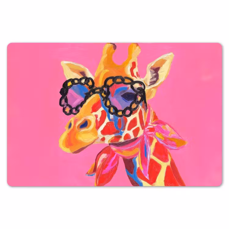 Giraf - Roze - Bril - Sjaal Placemat vinyl groot -zzsfeer1_Kitchenyeah-website