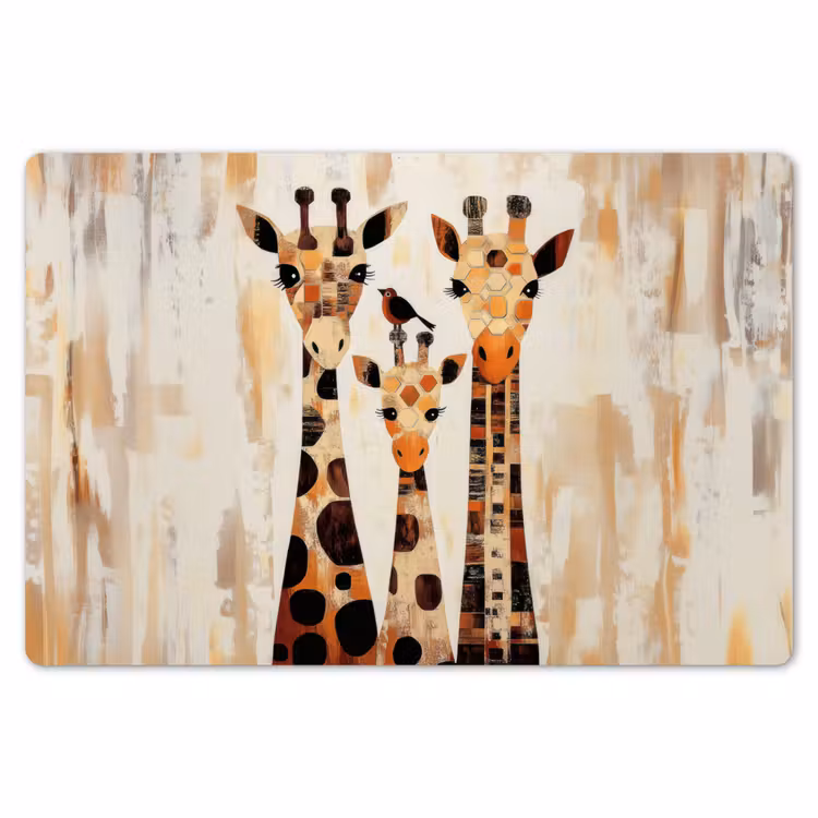 Giraffen - Cartoon - Crème Placemat vinyl groot -zzsfeer1_Kitchenyeah-website