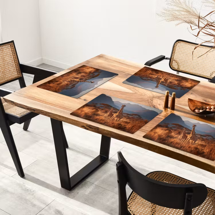 Giraffen - Hoog gras - Acaciabomen Placemat vinyl groot -zzsfeer4_Kitchenyeah-website