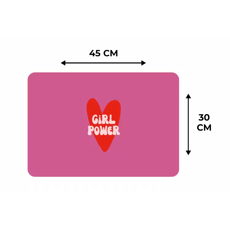 Girl power - Hart - Roze - Rood Placemat vinyl groot -specs