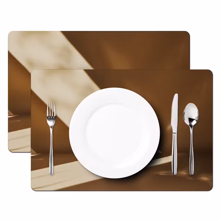 Glas - Ijskoffie - Schaduw - Bruin Placemat vinyl groot -zzsfeer2_Kitchenyeah-website