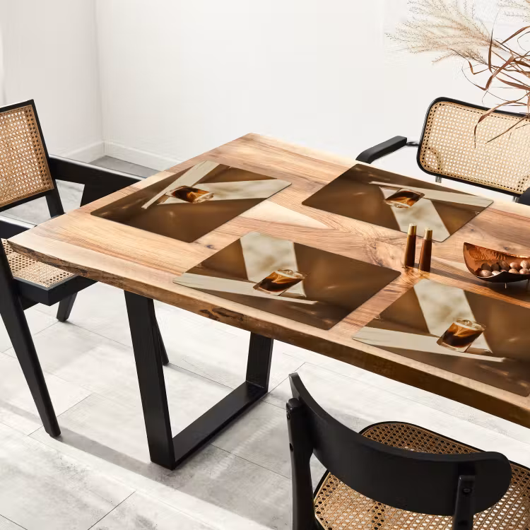 Glas - Ijskoffie - Schaduw - Bruin Placemat vinyl groot -zzsfeer4_Kitchenyeah-website