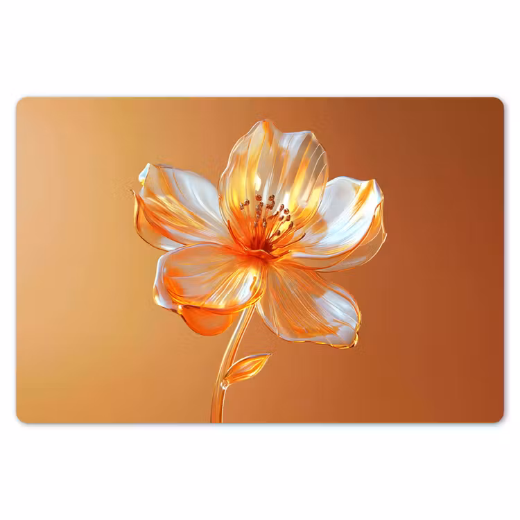 Glazen - Bloem - Oranje Placemat vinyl groot -zzsfeer1_Kitchenyeah-website