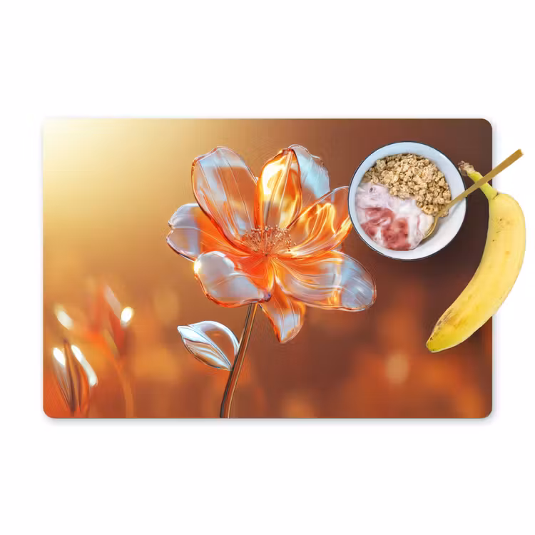 Glazen - Bloem - Zonlicht Placemat vinyl groot -zzzproduct_Kitchenyeah-website
