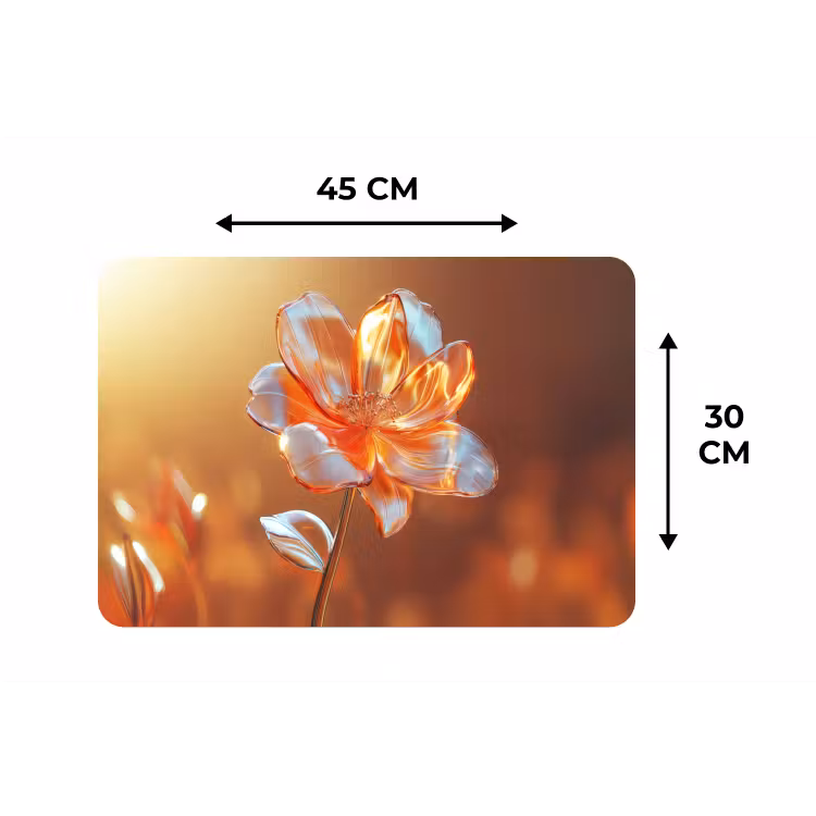 Glazen - Bloem - Zonlicht Placemat vinyl groot -specs