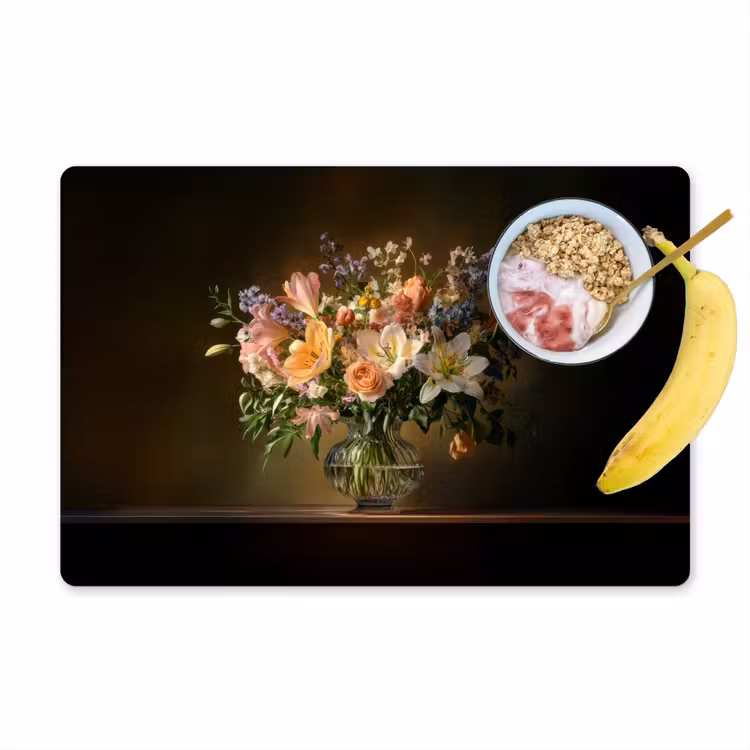 Glazen - Bloemen - Boeket - Kleuren Placemat vinyl groot -zzzproduct_Kitchenyeah-website