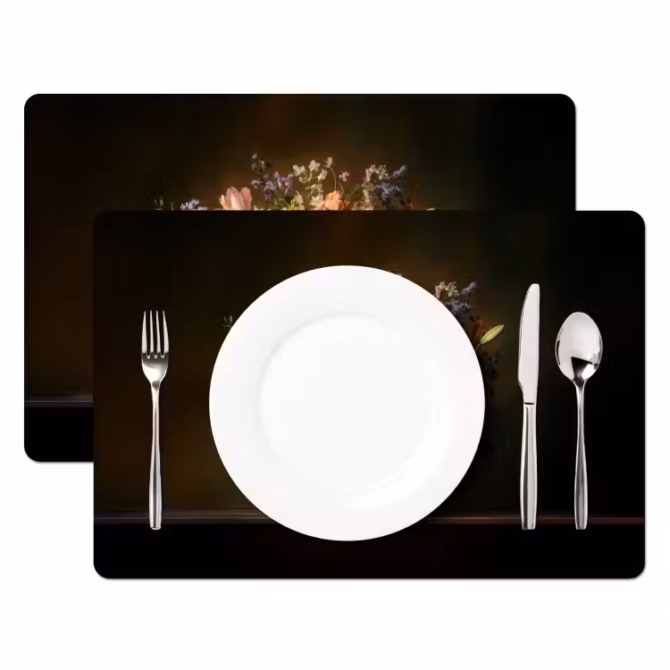 Glazen - Bloemen - Boeket - Kleuren Placemat vinyl groot -zzsfeer2_Kitchenyeah-website