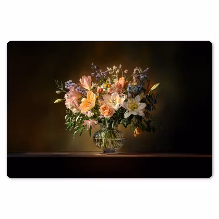 Glazen - Bloemen - Boeket - Kleuren Placemat vinyl groot -zzsfeer1_Kitchenyeah-website