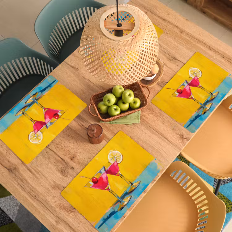 Glazen - Cocktail - Citroen - Kers Placemat vinyl groot -zzsfeer5_Kitchenyeah-website