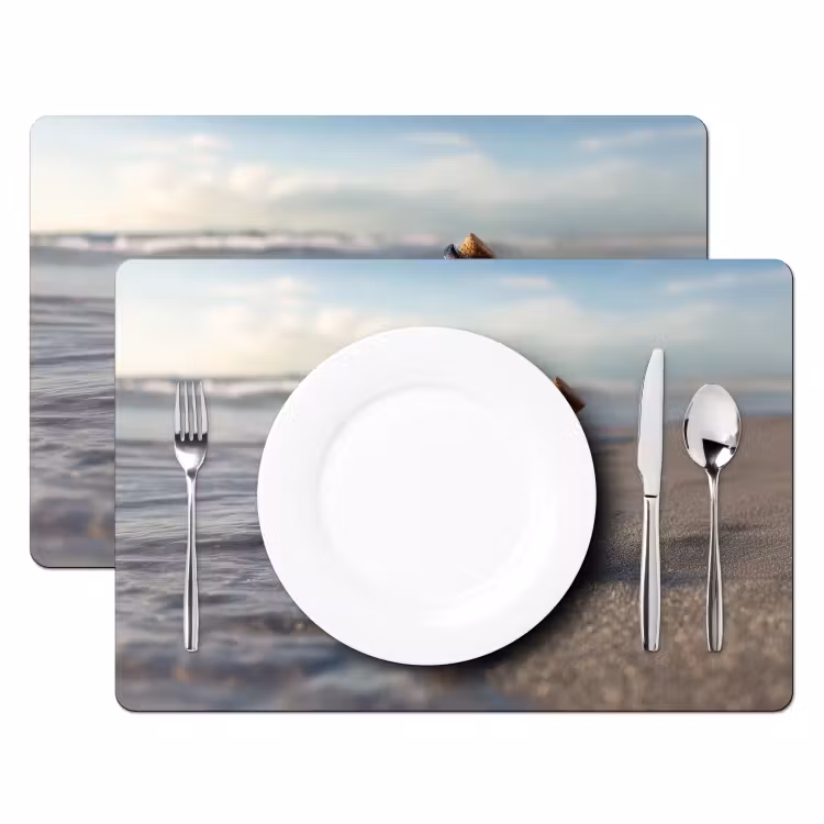 Glazenfles - Post - Zee - Zand Placemat vinyl groot -zzsfeer2_Kitchenyeah-website