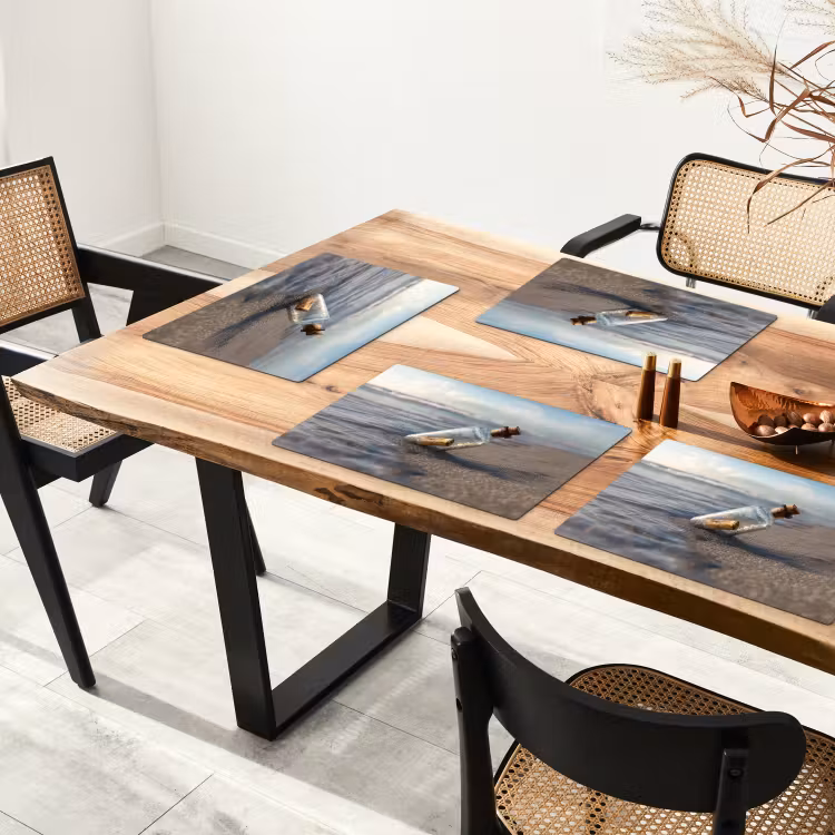 Glazenfles - Post - Zee - Zand Placemat vinyl groot -zzsfeer4_Kitchenyeah-website