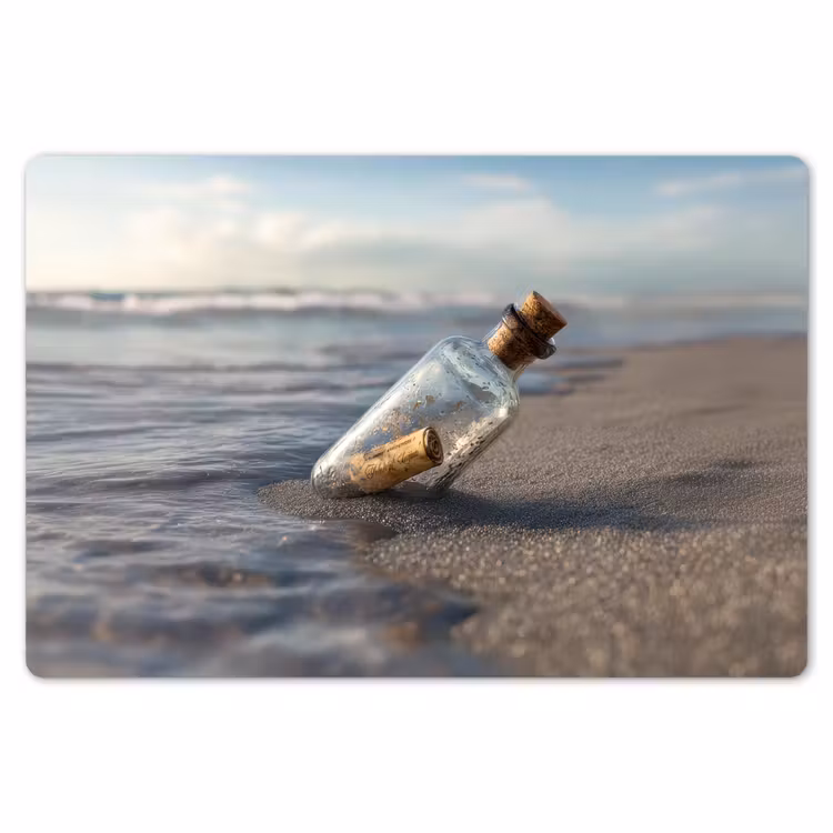 Glazenfles - Post - Zee - Zand Placemat vinyl groot -zzsfeer1_Kitchenyeah-website