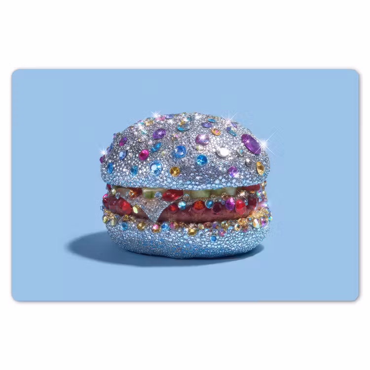 Glitters - Hamburger - Blauw Placemat vinyl groot -zzsfeer1_Kitchenyeah-website