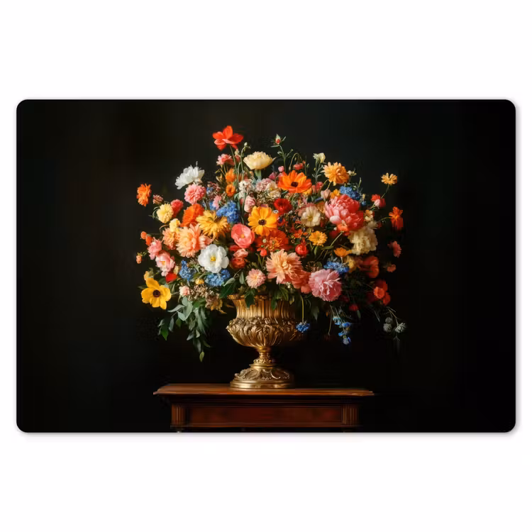 Goud - Bloemen - Kleuren - Vaas Placemat vinyl groot -zzsfeer1_Kitchenyeah-website