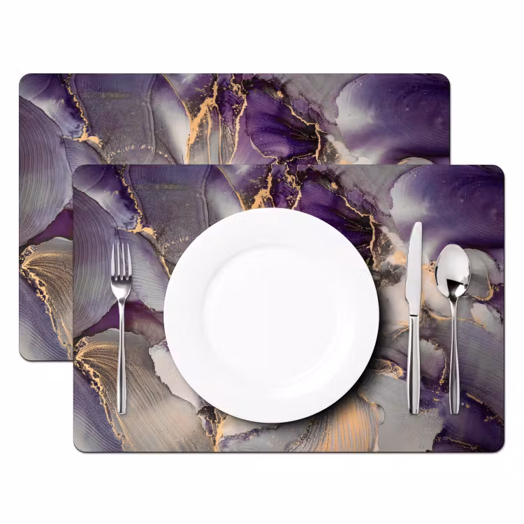 Goud - Paars - Marmer Placemat vinyl groot -zzsfeer2_Kitchenyeah-website