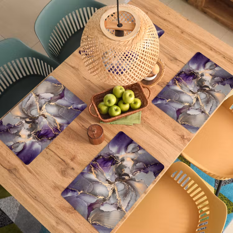 Goud - Paars - Marmer Placemat vinyl groot -zzsfeer5_Kitchenyeah-website