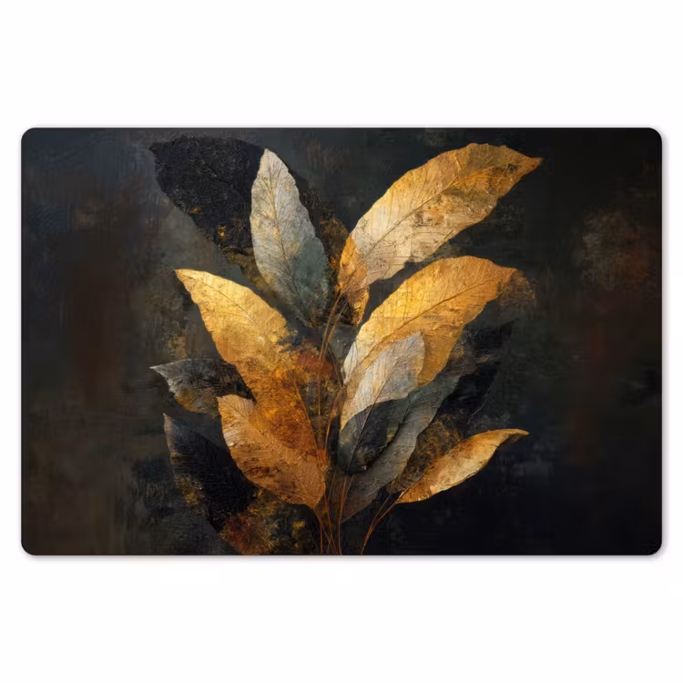 Gouden Bladcompositie – Botanische Luxe Placemat vinyl groot -zzsfeer1_Kitchenyeah-website