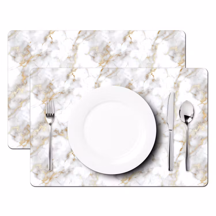 Gouden aders - Marmer - Wit Placemat vinyl groot 368 -zzsfeer2_Kitchenyeah-website