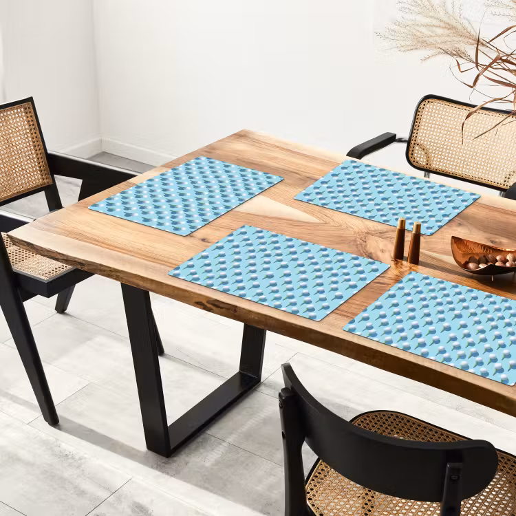 Golf - Ballen - Blauw Placemat vinyl groot 368 -zzsfeer4_Kitchenyeah-website