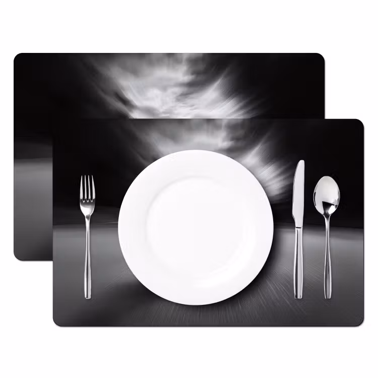 Golfbal - Wazig - Zwart Placemat vinyl groot -zzsfeer2_Kitchenyeah-website