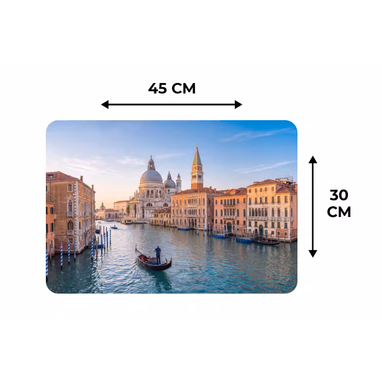 Gondel - Venetië - Kanaal - Stadsgezicht - Avondlicht Placemat vinyl groot -specs