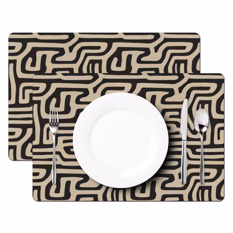 Grafisch - Lijnen - Zwart Placemat vinyl groot 368 -zzsfeer2_Kitchenyeah-website