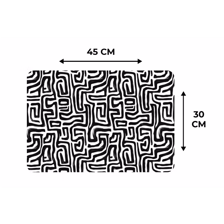 Grafisch - Lijnen - Zwart - Wit Placemat vinyl groot 368 -specs