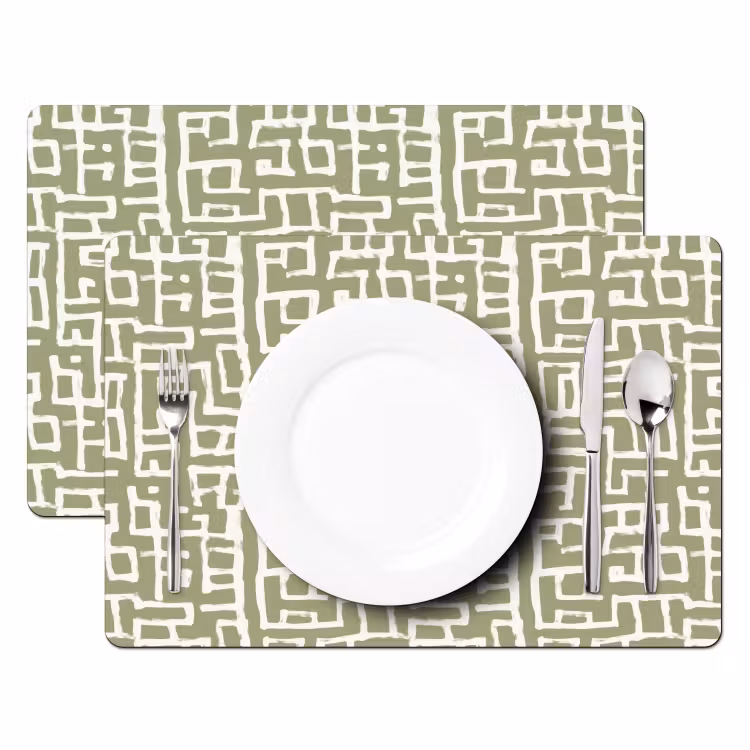 Grafisch - Patroon - Groen Placemat vinyl groot 368 -zzsfeer2_Kitchenyeah-website