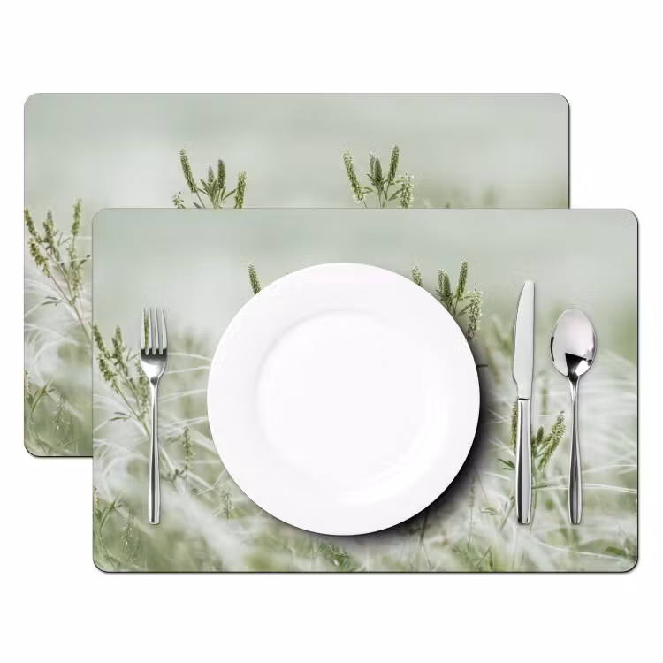 Grassen - Minimalistisch - Groen Placemat vinyl groot -zzsfeer2_Kitchenyeah-website