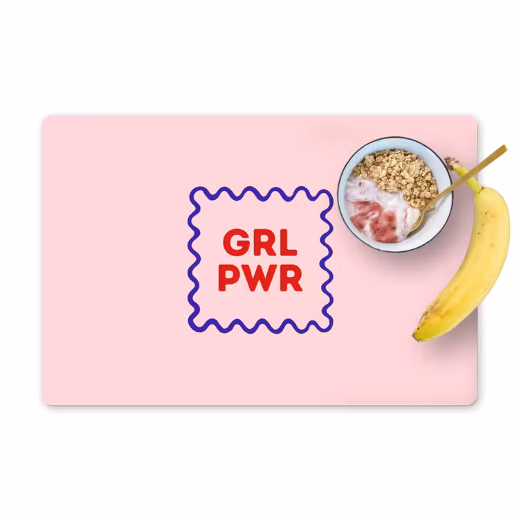 Grl pwr - Roze - Kader Placemat vinyl groot -zzzproduct_Kitchenyeah-website