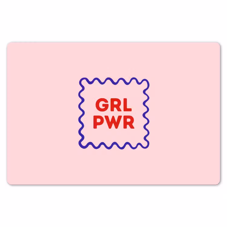 Grl pwr - Roze - Kader Placemat vinyl groot -zzsfeer1_Kitchenyeah-website