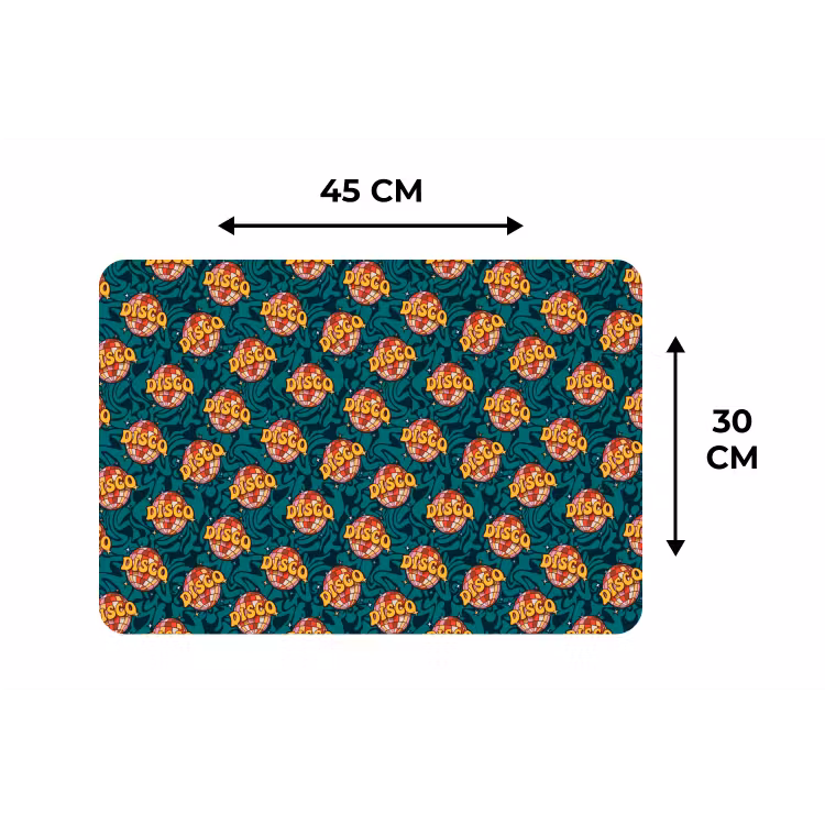 Groen - Disco - Patroon Placemat vinyl groot 368 -specs