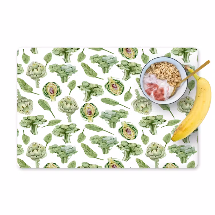 Groene - Groente - Broccoli - Artisjokken Placemat vinyl groot 368 -zzzproduct_Kitchenyeah-website