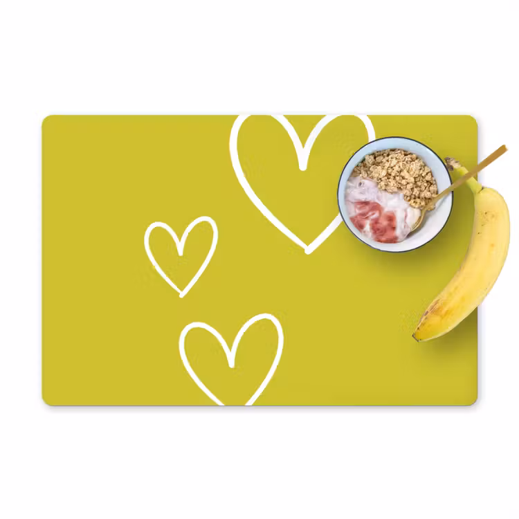 Groen - Hartjes - Wit Placemat vinyl groot -zzzproduct_Kitchenyeah-website