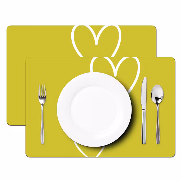 Groen - Hartjes - Wit Placemat vinyl groot -zzsfeer2_Kitchenyeah-website