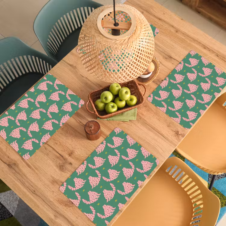 Groen - Katten - Stippen - Sterren Placemat vinyl groot 368 -zzsfeer5_Kitchenyeah-website