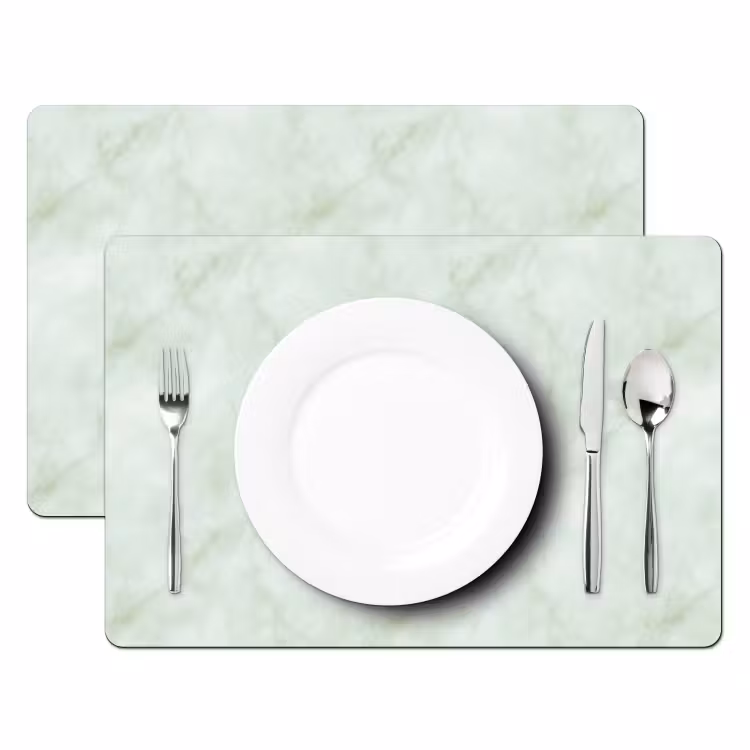 Groen - Marmer - Vloeiende aders Placemat vinyl groot 368 -zzsfeer2_Kitchenyeah-website