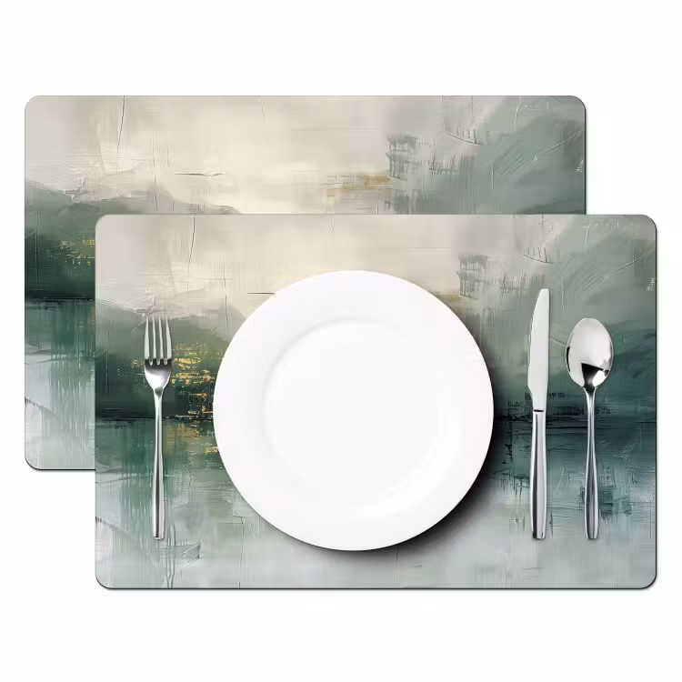 Groen - Modern - Abstract - Goud Placemat vinyl groot -zzsfeer2_Kitchenyeah-website