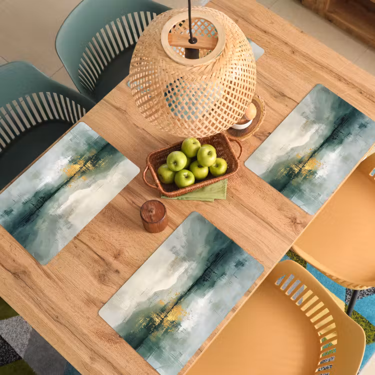 Groen - Modern - Abstract - Goud Placemat vinyl groot -zzsfeer5_Kitchenyeah-website