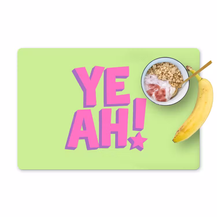 Groen - Neon - Quote Placemat vinyl groot -zzzproduct_Kitchenyeah-website