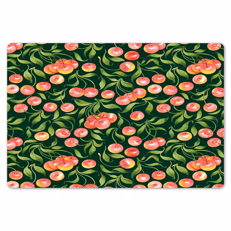 Groen - Rood - Kersen - Bladeren Placemat vinyl groot 368 -zzsfeer1_Kitchenyeah-website