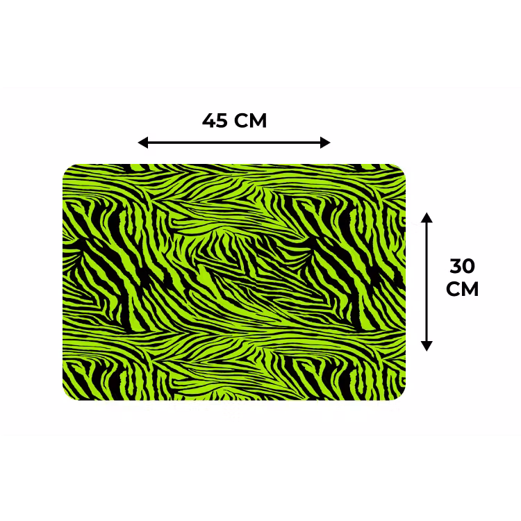 Groen - Zwart - Zebra Placemat vinyl groot 368 -specs