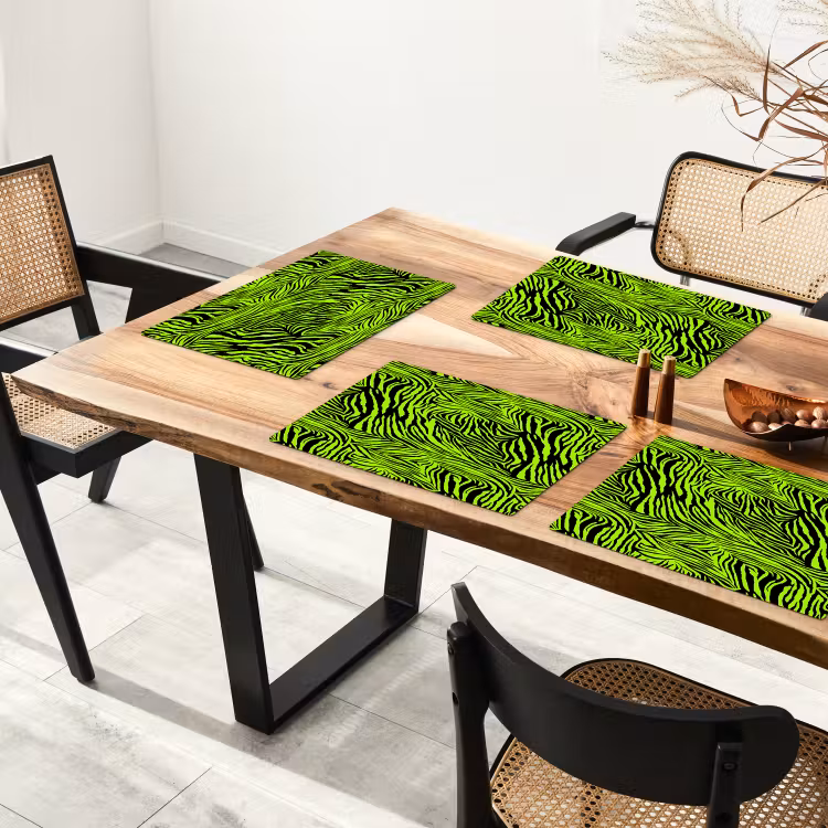 Groen - Zwart - Zebra Placemat vinyl groot 368 -zzsfeer4_Kitchenyeah-website