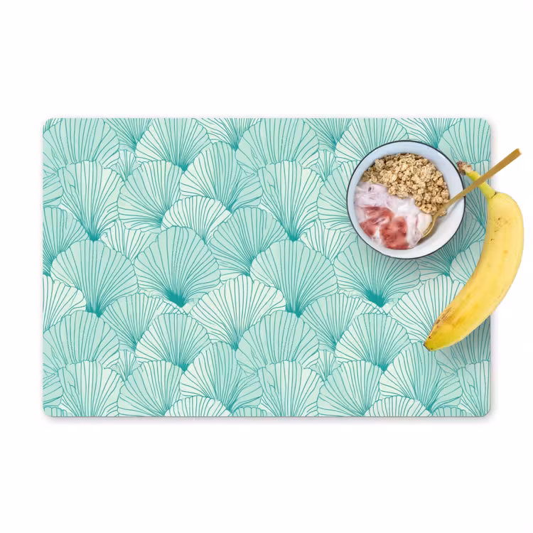Groen - Wit - Ginko - Getekend - Textuur Placemat vinyl groot 368 -zzzproduct_Kitchenyeah-website
