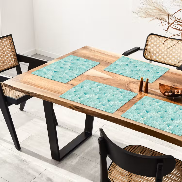 Groen - Wit - Ginko - Getekend - Textuur Placemat vinyl groot 368 -zzsfeer4_Kitchenyeah-website
