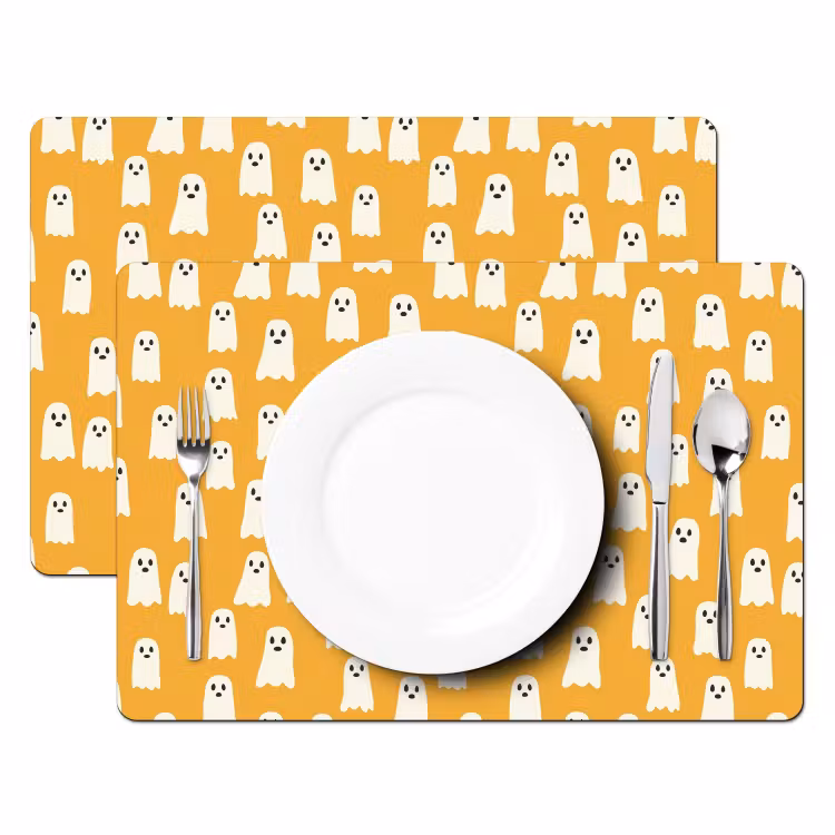 Halloween - Spookjes - Oker Placemat vinyl groot 368 -zzsfeer2_Kitchenyeah-website