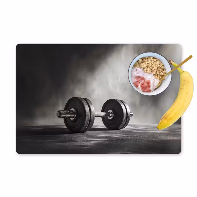 Halter - Gewichten - Zwart Placemat vinyl groot -zzzproduct_Kitchenyeah-website