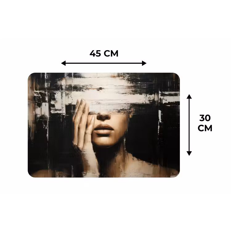 Hand - Gezicht - Strepen - Abstract Placemat vinyl groot -specs