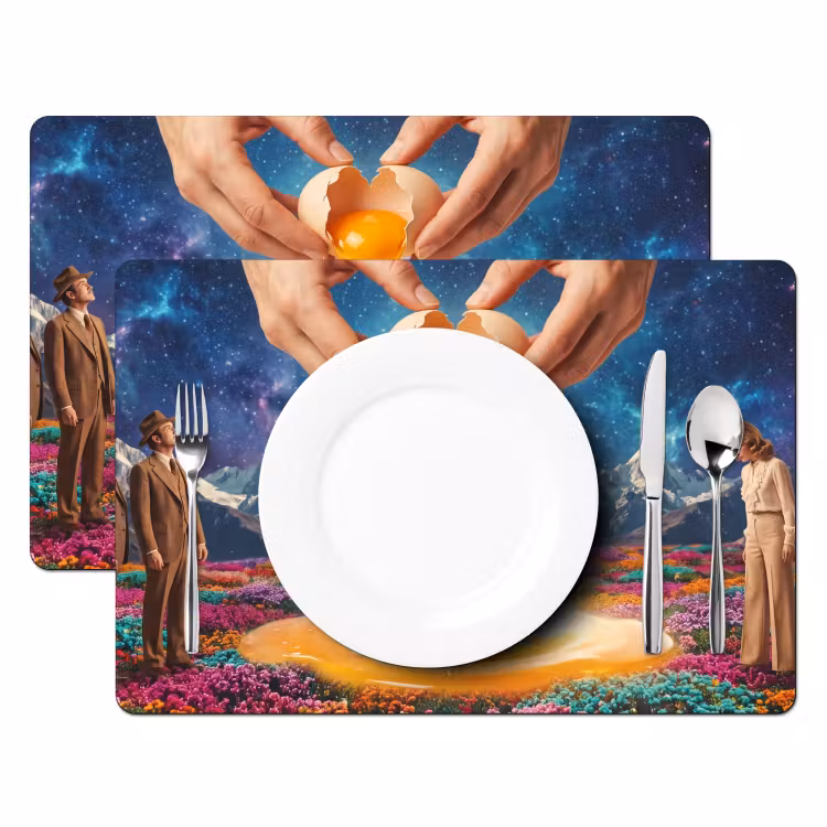 Tischset - 6 Stück - Hände – Ei – Surrealismus - Handen - Ei - Surrealisme Placemat vinyl groot