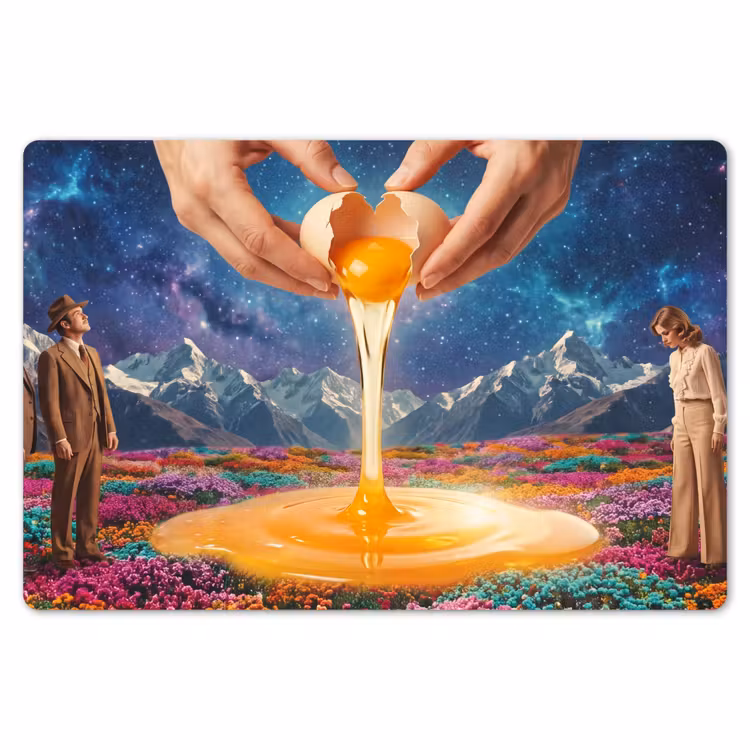 Tischset - 6 Stück - Hände – Ei – Surrealismus - Handen - Ei - Surrealisme Placemat vinyl groot